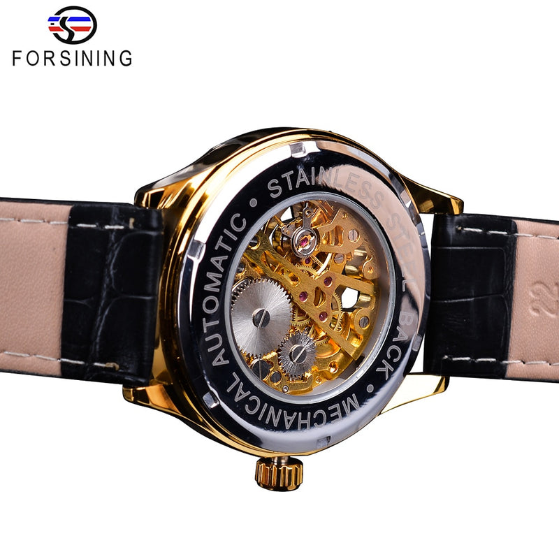 Forsining Golden Gear Movement Retro Royal Classic Fashion Mens Mechanical Wrist Watches Top Brand Luxury Male Clock Relogio