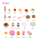 75Pcs DIY Pretend Play Fruit Cutting Birthday Cake Cream Tea Set Kitchen Food Toys Early Education Girls Children Cookware