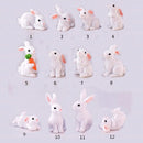 1 Pcs 12 Style Cute Rabbit Easter Decoration Miniature Hare Animal Figurine Resin Craft Mini Bunny Garden Ornament