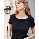 ARTKA 2018 Summer New Women PLUS SIZE 100% Cotton Solid Black White Gray T-shirts Short Sleeve Loose T-shirts S-2XL TA11586X