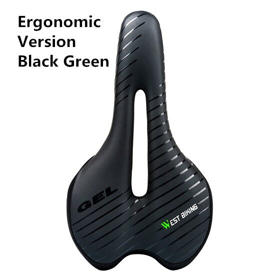 WEST BIKING Bicycle Saddle with Tail Light Thicken Widen MTB Bike Saddles Soft Comfortable Bike Hollow Cycling Bicycle Saddle