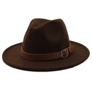 Seioum Special Felt Hat Men Fedora Hats with Belt Women Vintage Trilby Caps Wool Fedora Warm Jazz Hat Chapeau Femme feutre