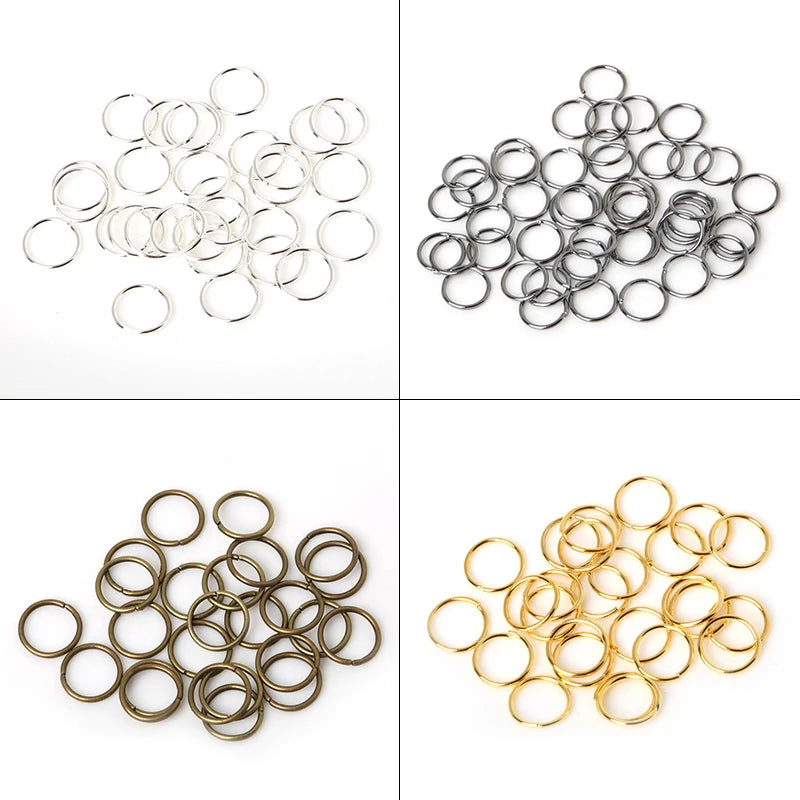 200Pcs 8/10mm Gold Silver Opening Hair Ring Dreadlock Bead Cuff Clip Braid Styling Tools Hoop Circle Accessories For Women Girls