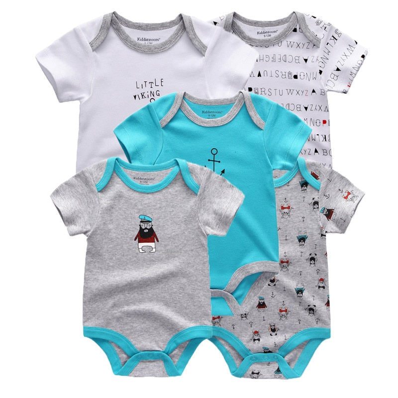 5PCS/Lot Newborn 100%Cotton Unicorn 0-12M Baby Boys Clothes Bodysuits Girls Clothing Baby Girls Clothes Roupas de bebe