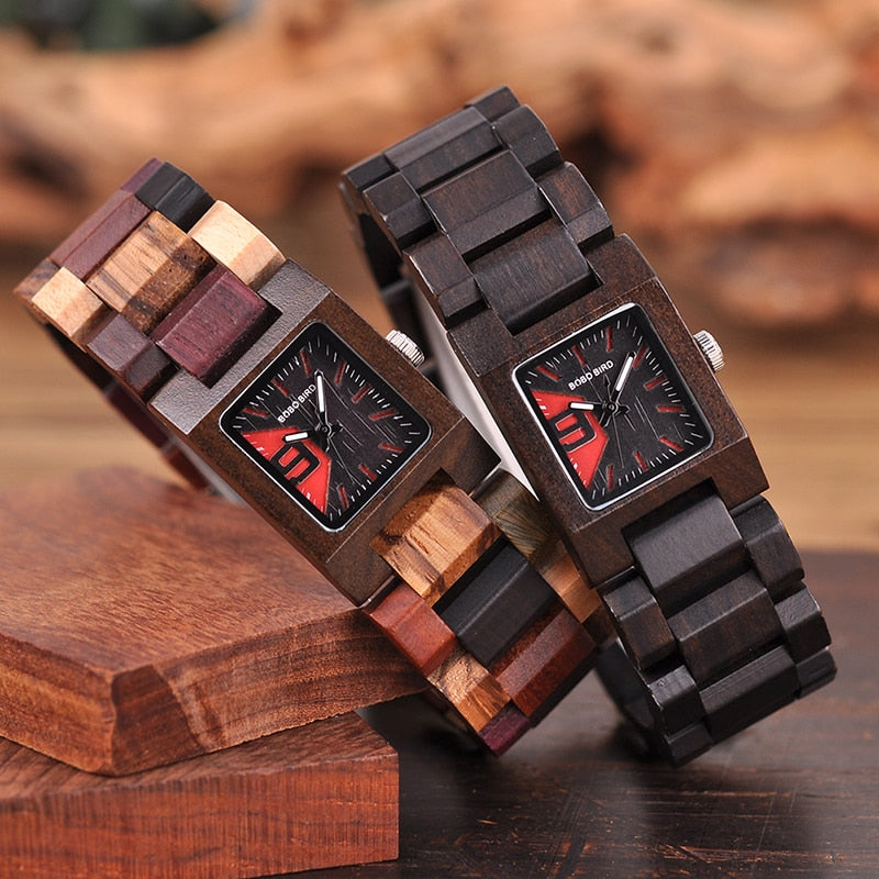 BOBO BIRD Casual Women Quartz Watches Ladies Wood Wristwatch Best Gift For Girlfriend Birthday Present relogio feminino L-S02