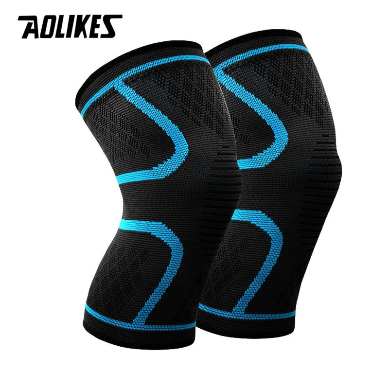 1 Pair Nylon Elastic Sports Knee Pads Breathable Knee Support Brace Running Fitness Hiking Cycling Knee Protector Joelheiras