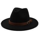 Seioum Special Felt Hat Men Fedora Hats with Belt Women Vintage Trilby Caps Wool Fedora Warm Jazz Hat Chapeau Femme feutre