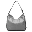 Zency Leather handbags Genuine For Women Fashion Tassel Hobo Bag Crossbody Plain Color Real Cowhide Leather Large Shopper Bag