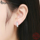 BAMOER Classic New 925 Sterling Silver Shining Clear  CZ Cubic Zircon Stud Earrings for Women Wedding Jewelry SCE560