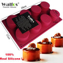 WALFOS 3D Handmade Round Shape Silicone Cake Mold 3Cupcake Jelly Pudding Cookie Mini Muffin Soap Mold DIY Baking Tools