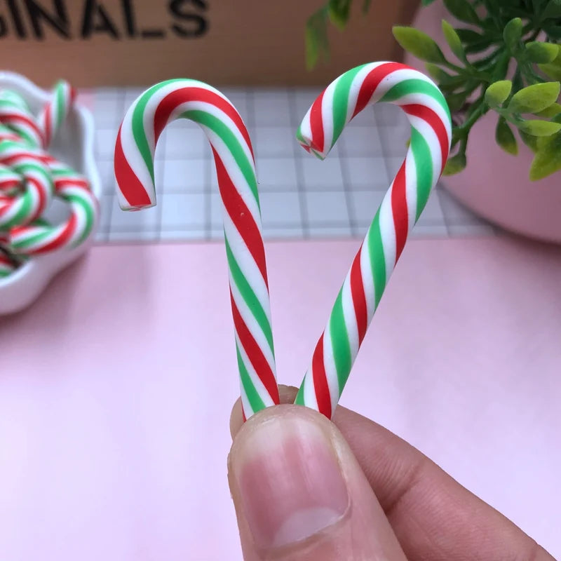 Hot Selling Cute Kawaii Christmas Candy Cane for Crafts Making, Phone Deco, Scrapbooking, DIY Accessories