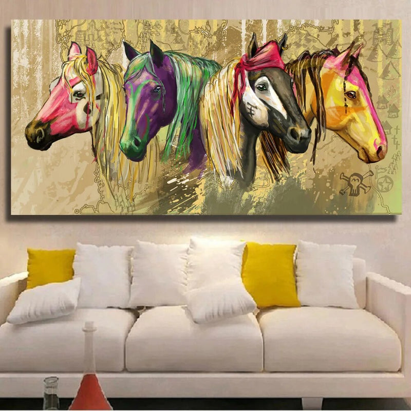 Wall Art Modern Horse Abstract oil paintings Wall Painting Home Decorative Art Pictures Paint on Canvas Prints no frame