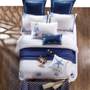 Bettwäsche-Set, blau bestickt, weiß, aus Premium ägyptischer Baumwolle, seidig weich, mit tiefer Matratzenhöhe, für Super/US King Queen