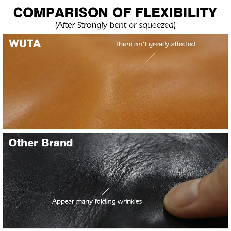 WUTA 30x60cm Top Quality New Waxed Bull Vegetable Tanned Leather Piece DIY Genuine Leather Material Full Grain Cowhide