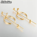 Enfashion Circle Line Dangle Earrings Gold color Earings Stainless steel Drop Earrings For Women Long Earring Jewelry brinco