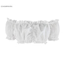 Charmian Sexy Summer Black Off Shoulder Crop Top Victorian Gothic Lolita Floral Lace Short Top White Women Short Sleeve Clothes