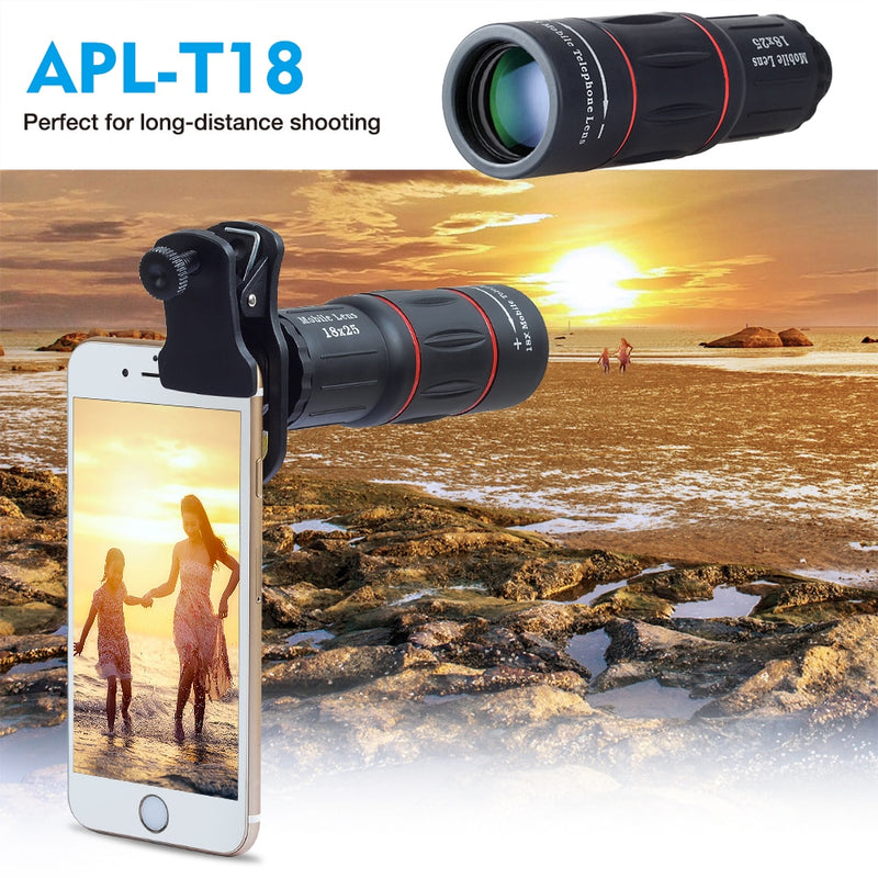 APEXEL Telefon Camera Lens universal 18X Telescope Zoom telescope  Mobile Phone Lens for iPhone Xiaomi Smartphones  APL-18XT