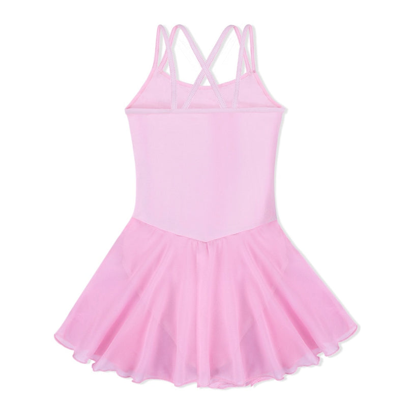 BAOHULU Cotton Dress for Girls Sleeveless Ballet Pink Color Ballet Tutu Carton Print Princess Dance Wear Ballerina Pink Dress