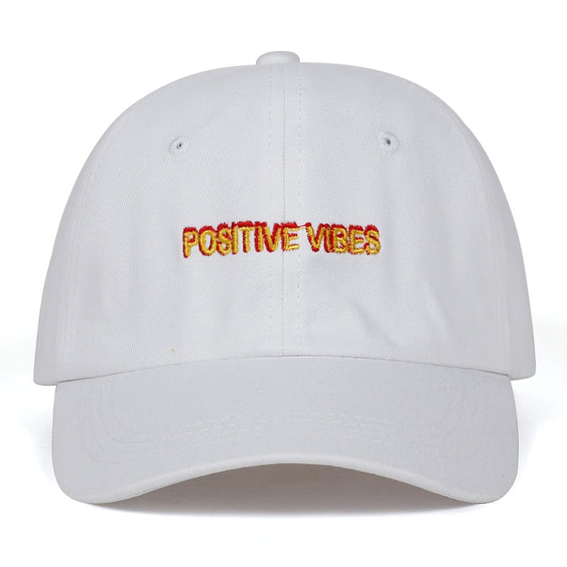 2018 new  Positive Vibes Cotton Embroidery Baseball cap men women Summer fashion Dad hat Hip-hop caps wholesale