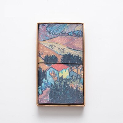 Van Gogh oil painting PU Leather Cover Notebook travel Diary Book Exercise Composition Binding Note Notepad Gift Stationery