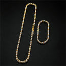 5mm Men's Hip Hop Bling Bling Iced Out Tennis Chains 1 Row Necklaces Bracelet Crystal Luxury Gold Silver Color Men Chain Jewelry