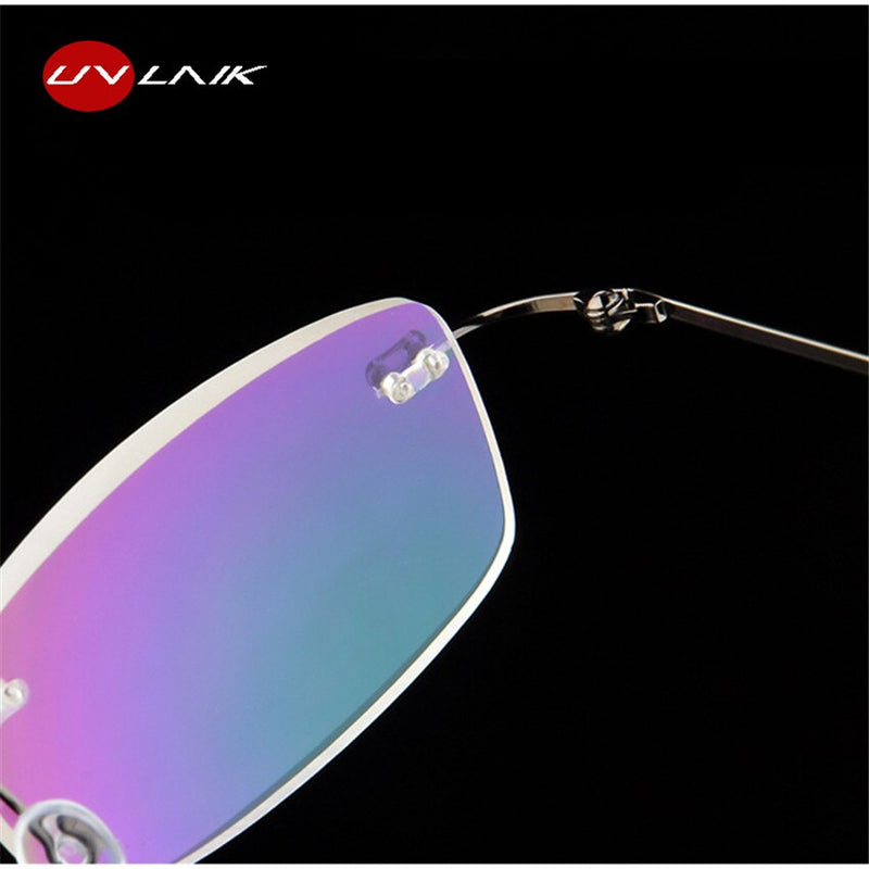 UVLAIK Stainless Steel Reading glasses Rimless Men Women Reading Glasses Definition Anti Fatigue Ultralight Frameless Eyewear