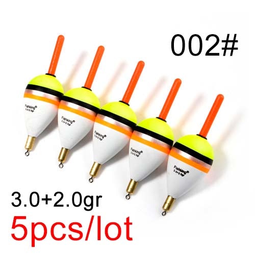 FISH KING 5pcs Barguzinsky Fir Float 2.0+2.0gr/3.0+2.0gr/4.0+2.0gr/5.0+2.0gr Copper Fishing Float Vertical Buoy Fishing Tackle