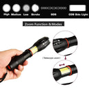 LED 8000 Lumen T6 Handheld Taktische Taschenlampe COB Laterne Magnetisch 6 Modi Wasserbeständig für Teleskop-Fokus Arbeitslicht