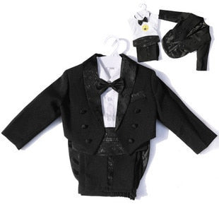 Hot Sale~~Little Boy Tuxedo/Wedding Party baby Boy Suit/Gentleman Bowtie Baby Boys 5-piece Suit Set 118