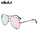 Flat Top Aviation Sunglasses Women UV400 Retro Brand Designer Luxury Mirror Sun Glasses For Female Ladies Metal Frame Eyewear