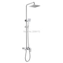 Smesiteli New Life Luxury Bathroom 10 Inch Abs Waterfall Rain Shower Head Brass Gold Black Chrome Exposed Shower Faucet Set