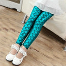 Mermaid Scale Printing Spring Summer Kids Baby Girls Leggings Skinny Children Pants 2-12Y