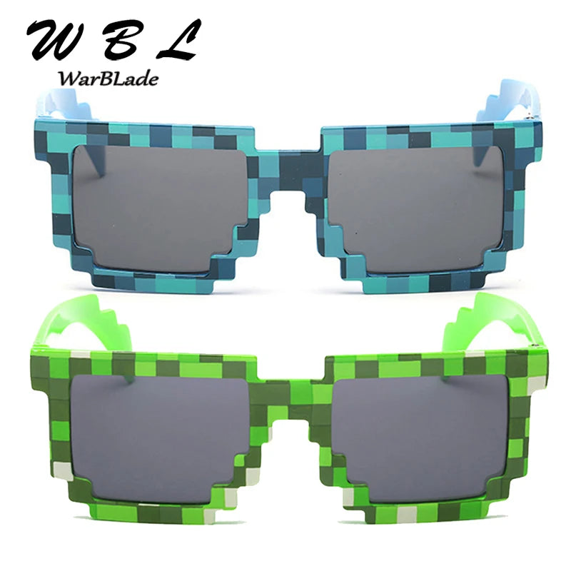 WarBLade Fashion Vintage Square Glasses  Novelty Mosaic Sun Glasses Unisex Pixel Sunglasses Trendy Baby Baby sunglass