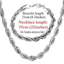U7 Stainless Steel 9MM Twisted Rope Chain Necklace Set Wholesale Chain Necklace And Bracelet Men Jewelry Sets S840