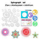 Spirograph Set 27pcs Accessories Coloring Game,Designs Interlocking Gears &amp; Wheel with Colorful Pen,DIY Puzzle Toy for Kid Adult