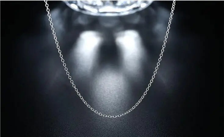 wholesale 5pcs/lot 925 Sterling Silver Chain necklace,Fashion Men/Women DIY Jewelry Rolo Chain 1mm Necklace 16 18 20 22 24"