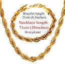 U7 Stainless Steel 9MM Twisted Rope Chain Necklace Set Wholesale Chain Necklace And Bracelet Men Jewelry Sets S840