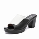 GKTINOO Women Slipper's 2023 Ladies Summer Slippers Genuine Leather Shoes Women High Heels Fashion Summer Shoes
