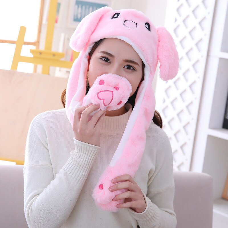 Animal Cartoon Unicorn Girls Unicorn Hat Winter Women Hats Plush Moving Rabbit Ears Hat Children&