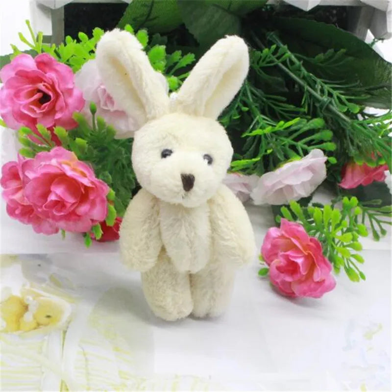 1PCS Mini 8CM Plush Joint Rabbit Toys 4 Color Choose Small Pendant DIY Soft Stuffed Bunny Toy Kids Activity Gifts New