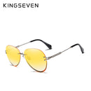 KINGSEVEN DESIGN Retro Women Rimless Pilot Sunglasses Rimless Colorful Gradient Lens UV400 Protection Shades Oculo N802