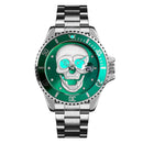 SKMEI Herren Quarz Totenkopf-Uhr Herren Edelstahl Skelett Kreativ Uhren Männlich Uhr Wasserdicht Armbanduhr Relogio Masculino
