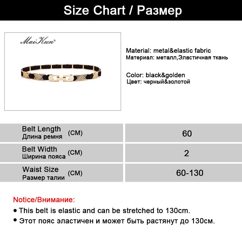 Luxury Metal Elastic Fabric Belts For A Dress High Fashion Geometrical Lines Female Belt Punk Ceinture Elegant Women&