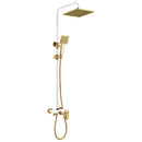 Smesiteli New Life Luxury Bathroom 10 Inch Abs Waterfall Rain Shower Head Brass Gold Black Chrome Exposed Shower Faucet Set