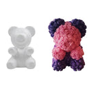 Bear-Shaped Modeling White 3D Polystyrene Foam Bear Mini PE Foam Rose Flower for DIY Crafts Gifts Valentine's Day Party Supplies