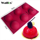 WALFOS 3D Handmade Round Shape Silicone Cake Mold 3Cupcake Jelly Pudding Cookie Mini Muffin Soap Mold DIY Baking Tools