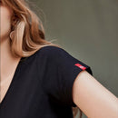ARTKA 2018 Summer New Women PLUS SIZE 100% Cotton Solid Black White Gray T-shirts Short Sleeve Loose T-shirts S-2XL TA11586X