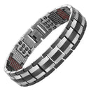 Escalus Men's Black Pure Titanium Magnetic For 4in1 Magnets Negative Ions Germanium Health Bracelets Jewelry