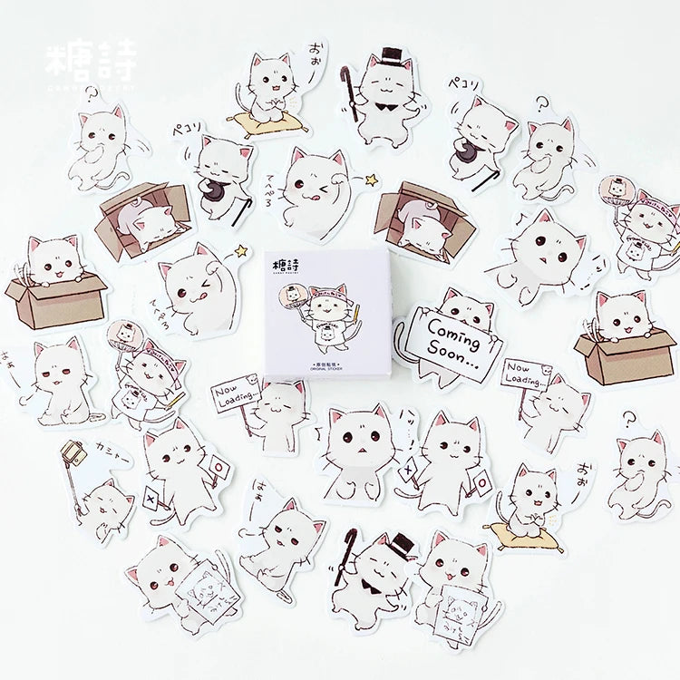 45pcs/lot Cute Selfie Cats Decorative Adhesive Stickers Scrapbooking DIY Diary Album Stick Label Stationery