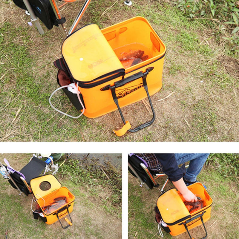 WALK FISH Portable EVA Fishing Bag Collapsible Fishing Bucket Live Fish Box Camping Water Container Pan Basin Tackle Storage Bag